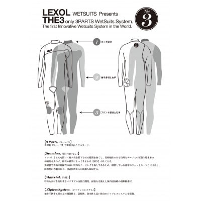 LEXOL WETSUITS 3パーツで構築された『THE3』フルスーツ:素材 X-SILL【1278905】
