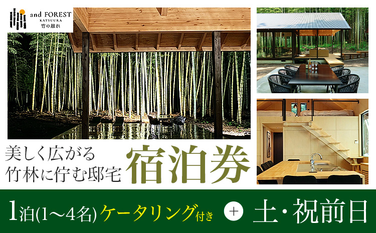 and FOREST勝浦 竹の離れ 宿泊券 1~4名 1泊 ケータリング付き 土・祝前日 株式会社タスマニアンプロジェクト《30日以内に出荷予定(土日祝除く)》千葉県 勝浦市 宿泊券 サウナ付き