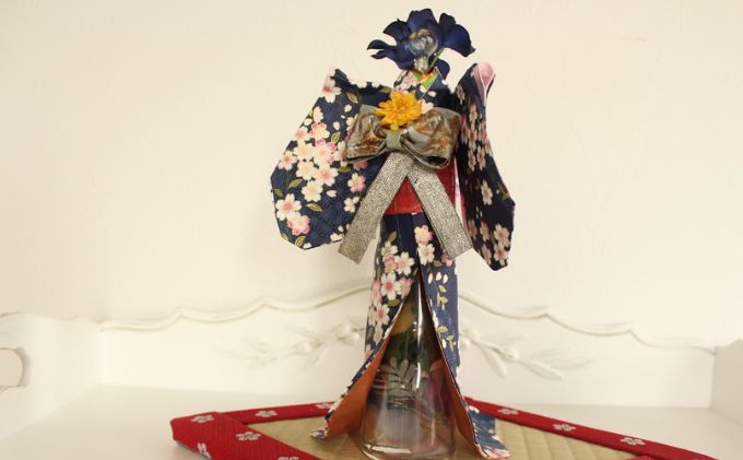 着物ドールリウム(R)（ガラスちゃん） 人形 インテリア 伝統 和紙 ハーバリウム 原風景 癒し 手作り 