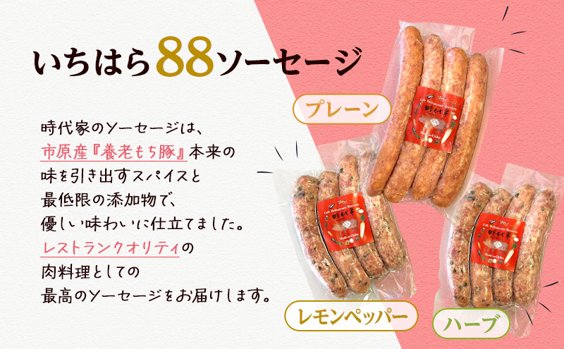 時代家ソーセージ5種詰め合わせ＋熟成ロースハム約500g 1個 ソーセージ ハム 冷凍 小分け 詰め合わせ セット おかず おつまみ 市原市 千葉