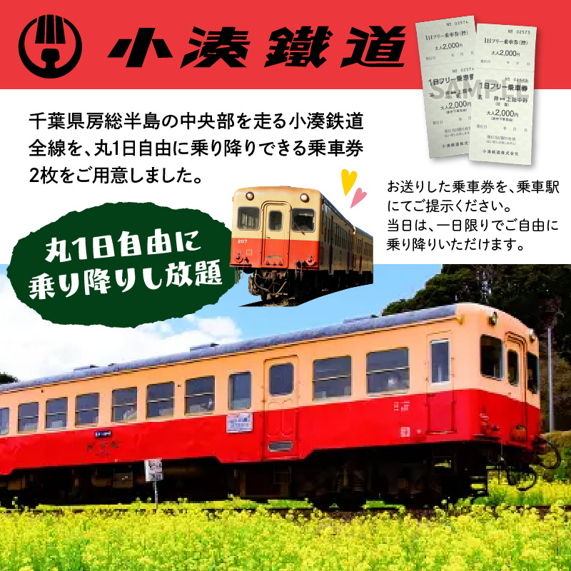 小湊鉄道一日フリー乗車券 ペアセット