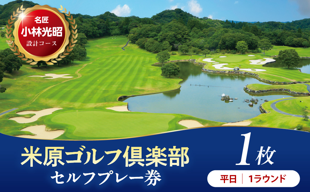【平日】米原ゴルフ倶楽部 1R セルフプレー券（7〜9月、1〜3月昼食付） 1名様券 1枚