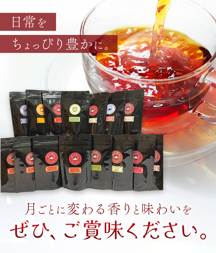 紅茶ティーバッグ 定期便 12ヶ月 10個×3種類/毎月 計360個（36種類） セイロン紅茶専門店 MISTYWICK有限会社《お申込み翌月から出荷》千葉県 我孫子市 紅茶 ティーバッグ 毎月3種類の紅茶が楽しめる フレーバーティー ダージリン アールグレイ 厳選 ギフト 贈り物