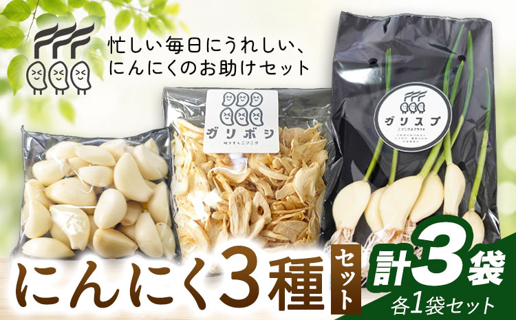 にんにく 3種 セット計3袋 各1袋 にんにくスプラウト むきにんにく 切干にんにく 株式会社ANELA GROW [30日以内に出荷予定(土日祝除く)]千葉県 我孫子市 にんにく 水耕栽培 ギフト 送料無料