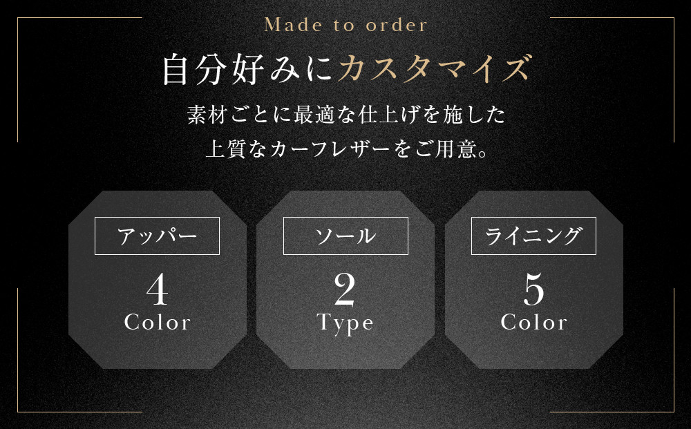 「工房職人の九分仕立て」オーダーシューズお仕立券。カーフレザーコース 〈カラー〉4色から選択。〈デザイン〉内羽根ストレートチップ。　　