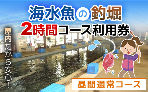 屋内型 海水魚の釣堀2時間コース利用券（昼間通常コース）/ ふるさと納税 利用券 チケット 釣り フィッシング 釣り堀 釣堀 海水魚 屋内 2時間 コリュッシュ Ko-Lish ちば 千葉県産とみさと 富里 富里市 TMW001