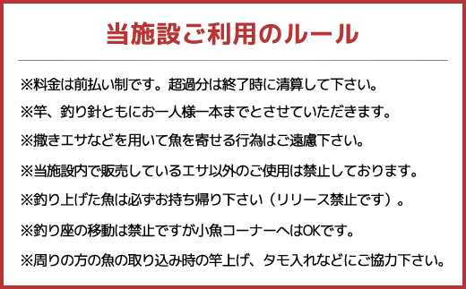 屋内型 海水魚の釣堀2時間釣り放題コース利用券（昼間通常コース）/ ふるさと納税 利用券 チケット 釣り フィッシング 釣り堀 釣堀 海水魚 屋内 2時間 釣り放題 コリュッシュ Ko-Lish ちば 千葉県産とみさと 富里 富里市 TMW003