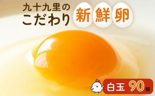 九十九里ファームこだわりたまご９０個～あおい海・みどりの里～《白玉》 ／ たまご 卵 玉子 タマゴ 生卵 卵かけご飯 鶏卵 90個