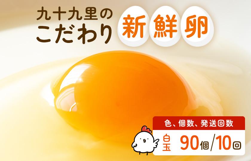 【定期便10回】九十九里ファームこだわりたまご贈答用 90個 ～あおい海・みどりの里～《白玉》 たまご 卵 玉子 タマゴ 白玉 卵かけご飯 新鮮 旨み 甘み 贈答用 贈答 ギフト 贈り物 千葉県 匝瑳市