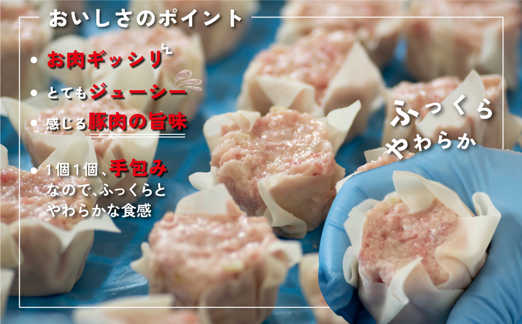 【訳あり】千葉県香取市産三元豚　大粒肉焼売 40個【1kg(50g×20個入)×2パック】 KTRCH004 / 三元豚 焼売 しゅうまい シュウマイ 手包み 中華 大粒 国産 豚肉 おかず つまみ お弁当 お取り寄せ 千葉県 香取市