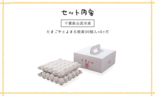 6ヶ月定期便 たまごやとよまる 煌黄30個 たまご 卵 玉子 料理 千葉県 山武市 SMAS008