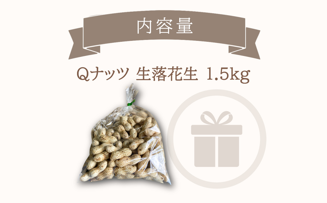 【先行受付・9月中旬より順次発送！】Qナッツ 生落花生 1.5kg SMAH014