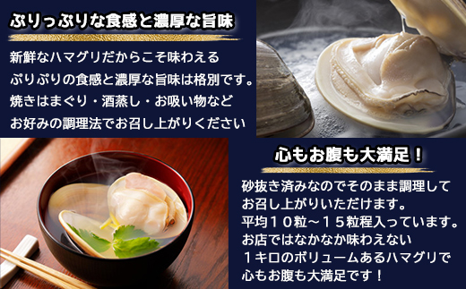 地元で50年続く鮮魚店が目利き！ 九十九里産 天然はまぐり 1kg ふるさと納税 蛤 はまぐり 九十九里 天然 酒蒸し お吸い物 千葉県 山武市 SMBL001