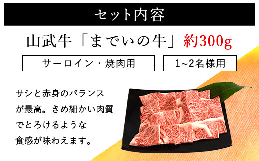 【約300g・サーロイン・焼肉用】山武牛「までいの牛」焼肉 焼き肉 サーロイン 牛肉 お肉 黒毛和牛 和牛 国産牛 千葉県 山武市 SMAJ002