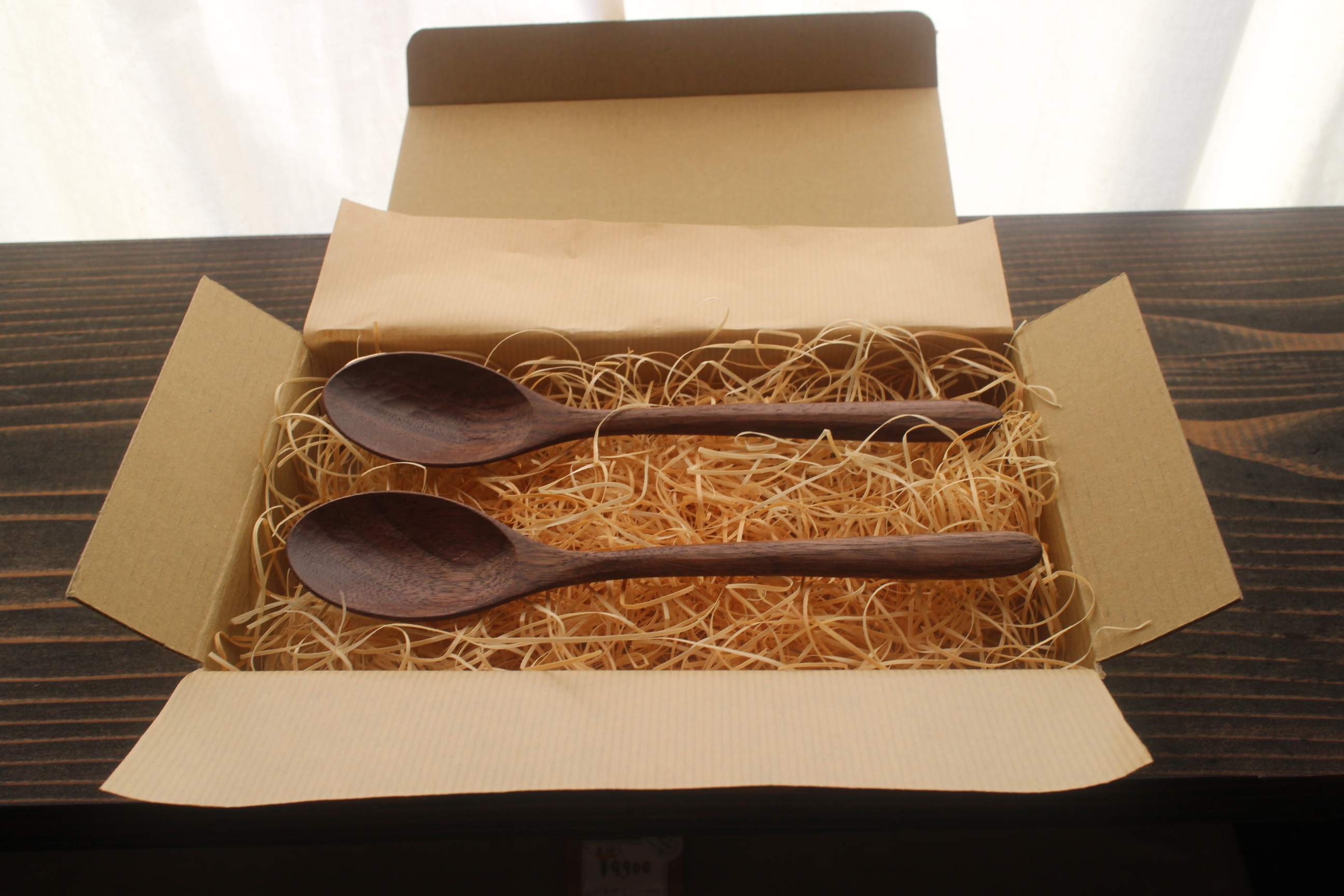 木のスプーン（ウォールナット）2本セット　ギフト対応 SMAO006