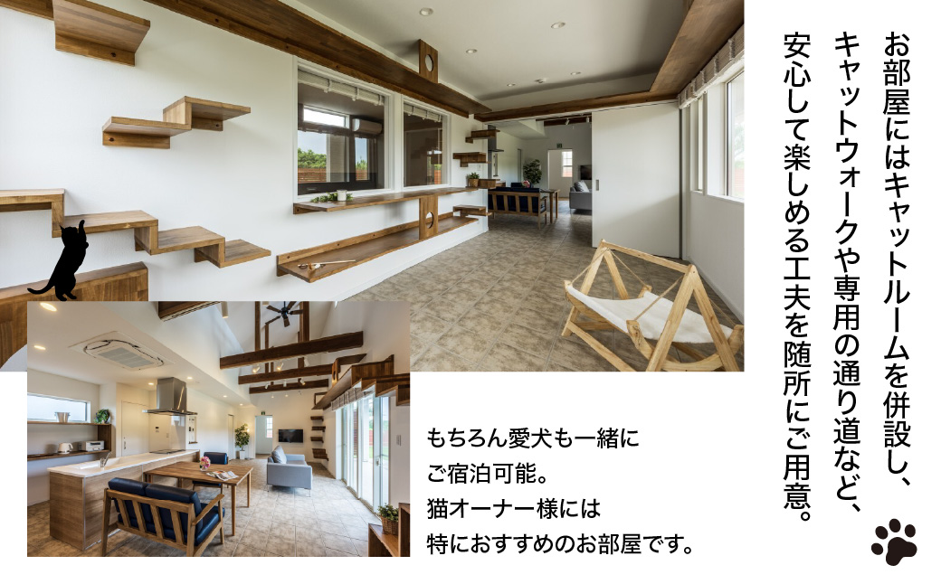 愛猫と泊まる一棟貸しヴィラ「Asovillage NYANYA」1泊宿泊券（1頭・2名様） SMU037