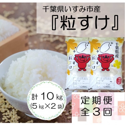 【毎月定期便】千葉県いすみ市産 粒すけ 10kg(5kg×2袋)全3回【4082252】