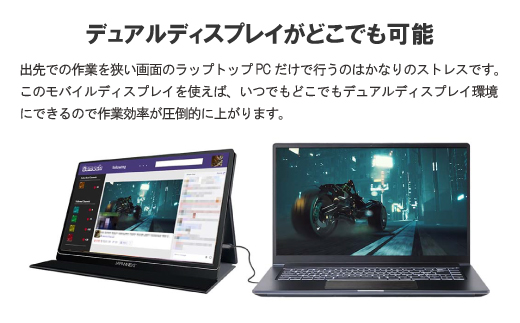 液晶モニター(モバイルモニター) 15.6型ワイド　フルHD(1920×1080)タッチパネル対応【1466946】