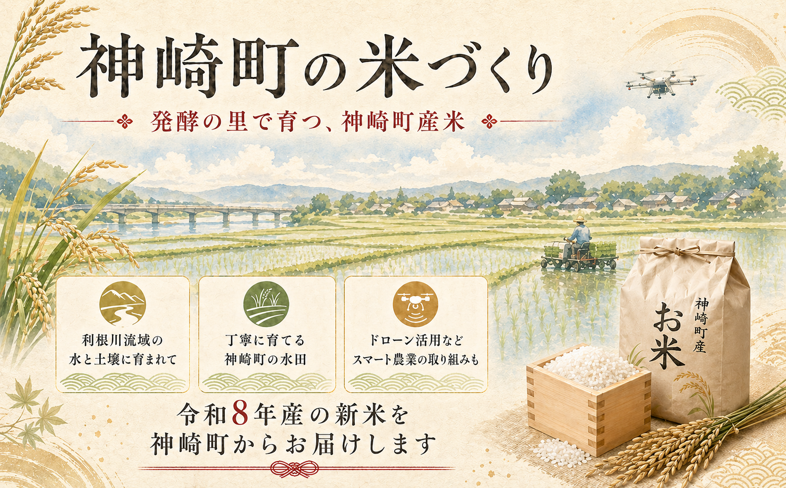 【ふるさと納税】【令和8年産 新米先行予約】米 20kg 千葉県神崎町産 ふさおとめ 白米（5kg×4袋） 早場米 あっさり 食べやすい たっぷり 家庭用 [025-a022]