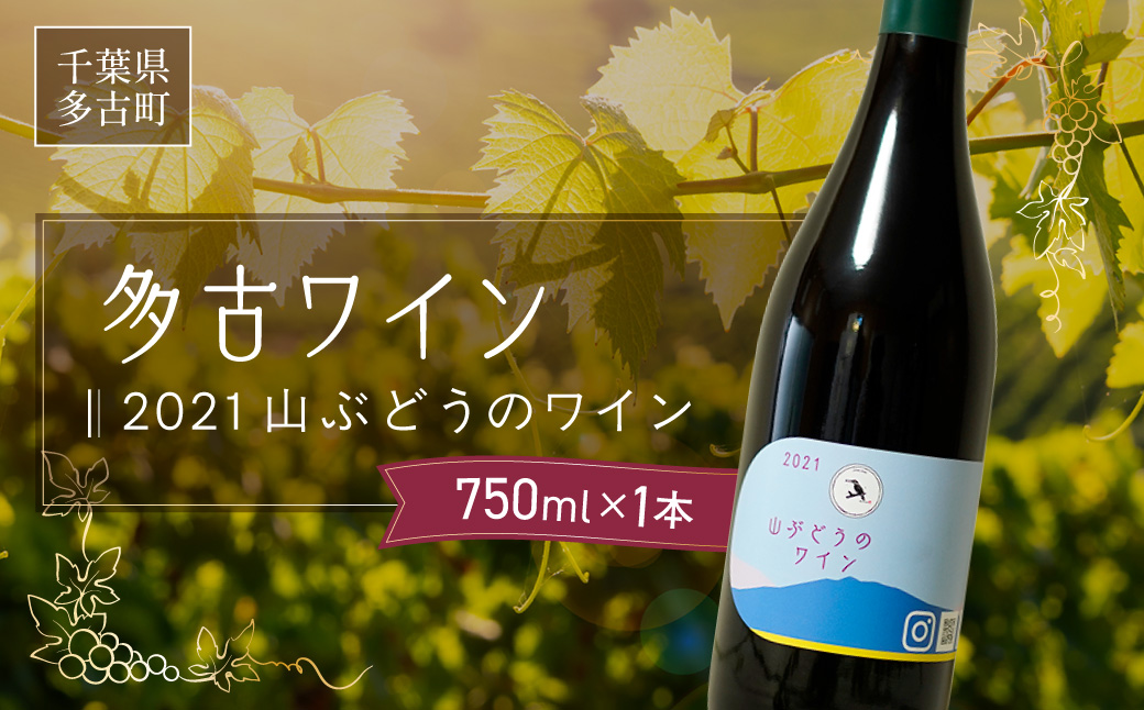 多古ワイン2021・山ぶどう【赤】【日本ワイン】750ml・1本【配送不可地域：離島・沖縄県】【1403633】 TAKM003