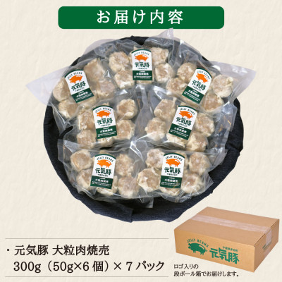 【千葉県産三元豚】元気豚 大粒肉焼売(シューマイ)セット　2.1kg(50g×42個)【配送不可地域：離島・沖縄県】【1032621】