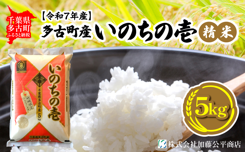 【令和7年産】多古町産いのちの壱 精米5kg【配送不可地域：離島・沖縄県】【1396307】 TAKE004