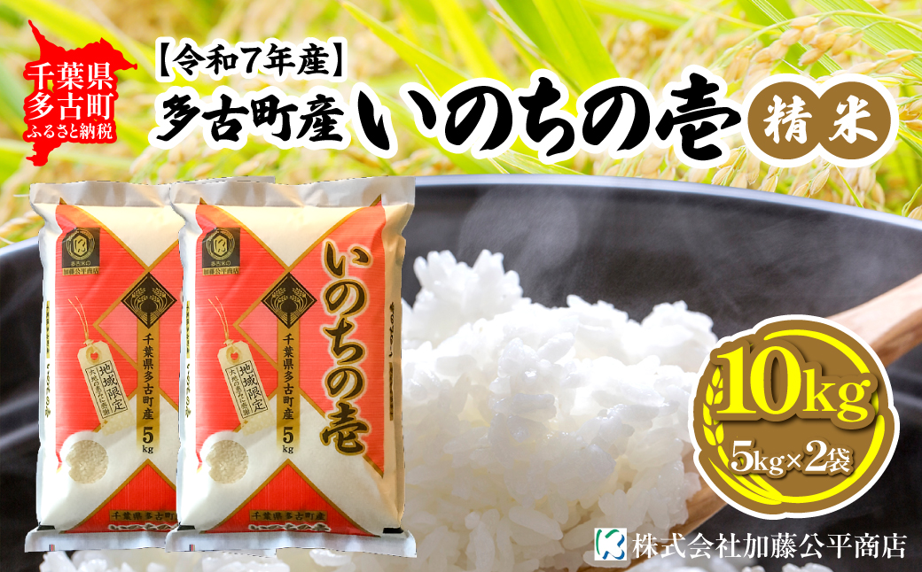 【令和7年産】多古町産いのちの壱 精米10kg(5kg×2袋)【配送不可地域：離島・沖縄県】【1396308】 TAKE005
