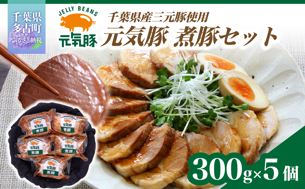 【農場直送】元気豚 煮豚セット 300g×5個【配送不可地域：離島・沖縄県】 TAKB015