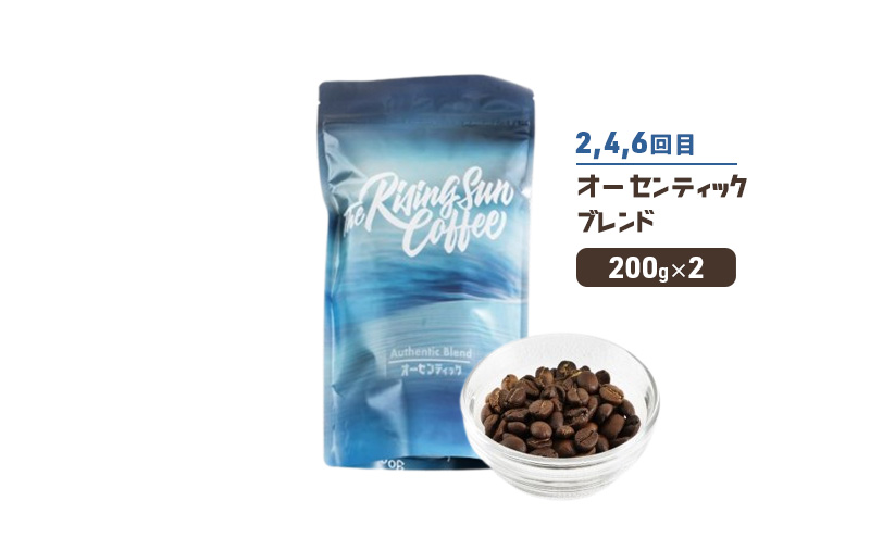 豆ワイプアウトブレンド 200g×2 or オーセンティックブレンド 200g×2交互　定期便各3回　合計6回 コーヒー 珈琲 オリジナル 飲み比べ SUNNY 坂口憲二 九十九里町 千葉県