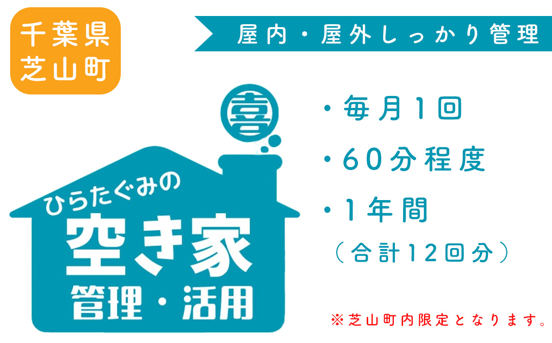 No.078 ふるさと納税　芝山町　空き家管理【12回分】屋内外を点検・管理