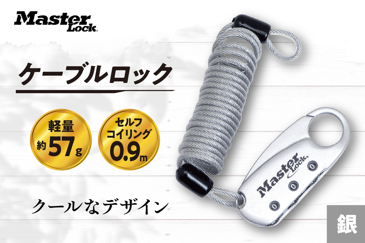 ケーブルロック　1559JADSLV （銀）　ナンバー可変式　防犯　防災　Master Lock