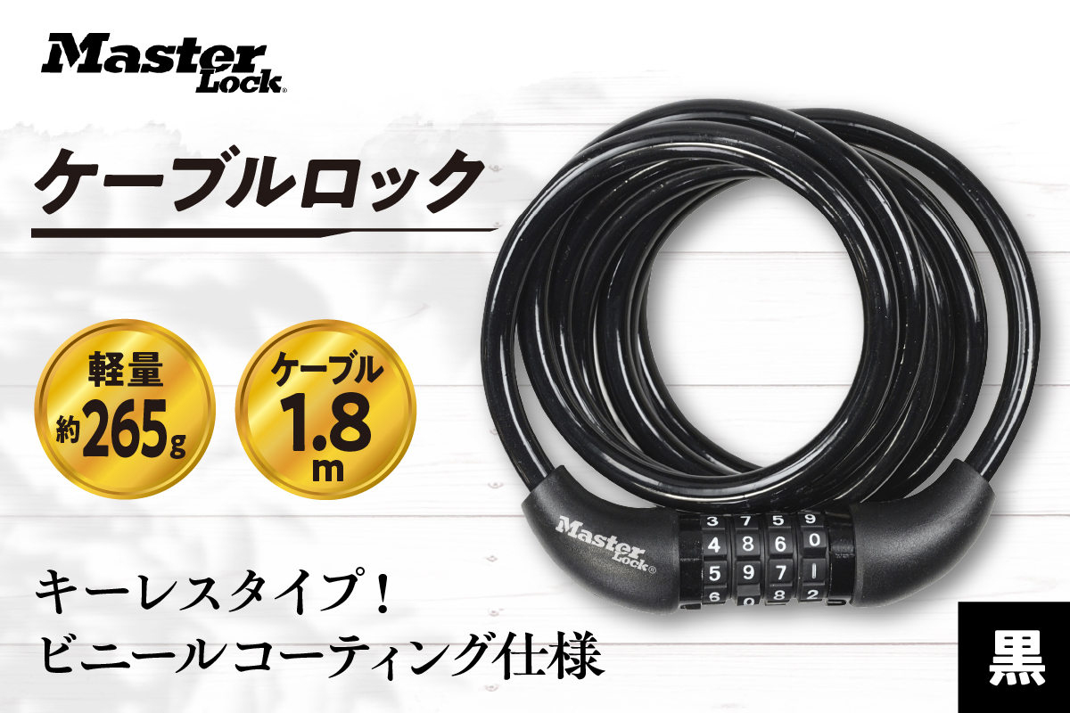 ケーブルロック　8221JADPRO（黒）　ダイヤル式　防犯　防災　Master Lock
