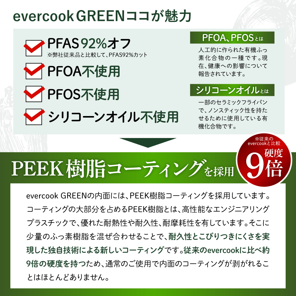 evercookGREEN IH 繝輔Λ繧、繝代Φ 28cm豺ア蝙