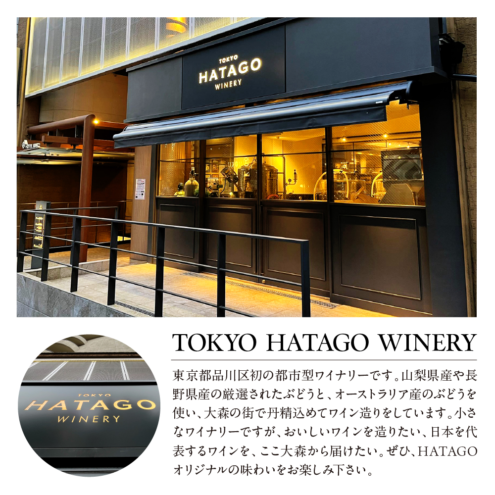 Tokyo HATAGO Winery 蠕ョ逋コ豕。襍、繝ッ繧、繝ウ(繝ュ繧シ濶イ襍、繝ッ繧、繝ウ) 譯憺摩 シ医が繧ヲ繝「繝ウシ750ml
