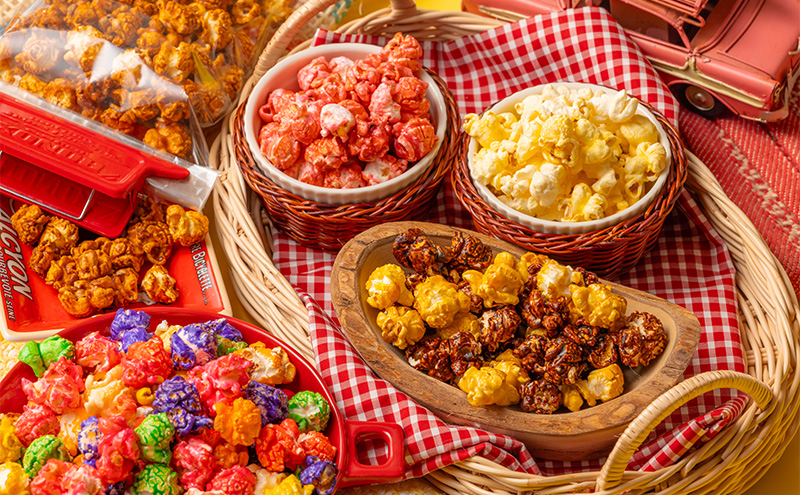 【4個セット】とにかく濃い！二度漬け！キャラメルポップコーン！×2＆甘塩カラフルケトルコーン！×2 ポップコーン カラフル キャラメルスイーツ かわいい プレゼント 大田区 東京都