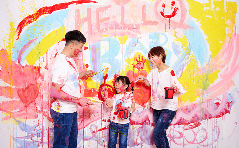 ウォールペイントフォト 写真撮影 ペイントフォト 体験 アート 絵の具 ウォールペイント 非日常 記念日 大田区 東京都