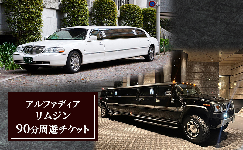 アルファディア リムジン90分周遊チケット リムジン周遊体験チケット（プロポーズ・誕生日・記念日・お祝い・接待・サプライズ・結婚式・観光）