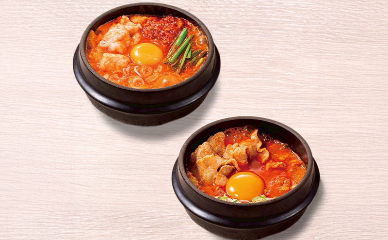 豚スンドゥブ×3食セット 味噌スープ ＆ ホルモンスンドゥブ×3食セット 味噌スープ 計 2種 6食セット 東京純豆腐 男性人気NO1 国産牛 ホルモン  定番 豚肉 スタンダード 基本 スンドゥブ 韓国料理 東京 大田区