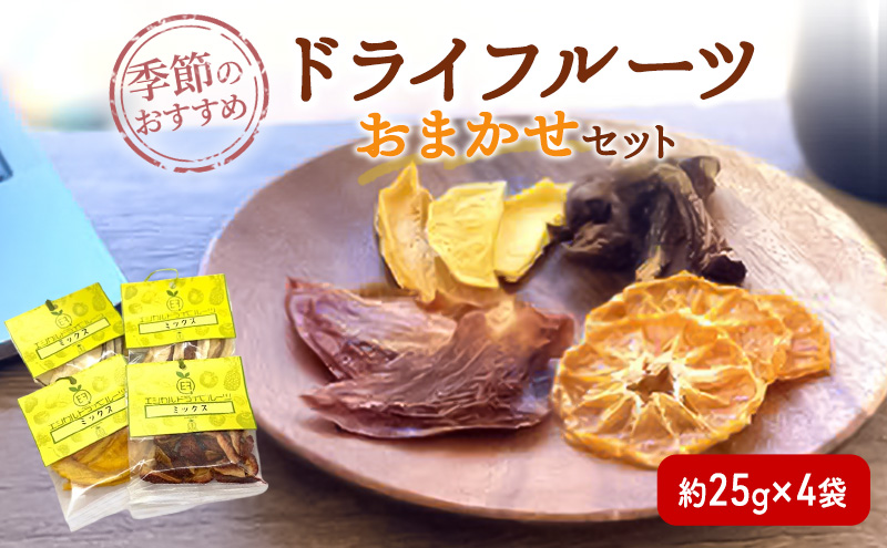 季節のおすすめ ドライフルーツ お任せセット 約25g×4袋 砂糖 保存料不使用 ドライ フルーツ 果物 おやつ スイーツ お菓子 東京都 大田区