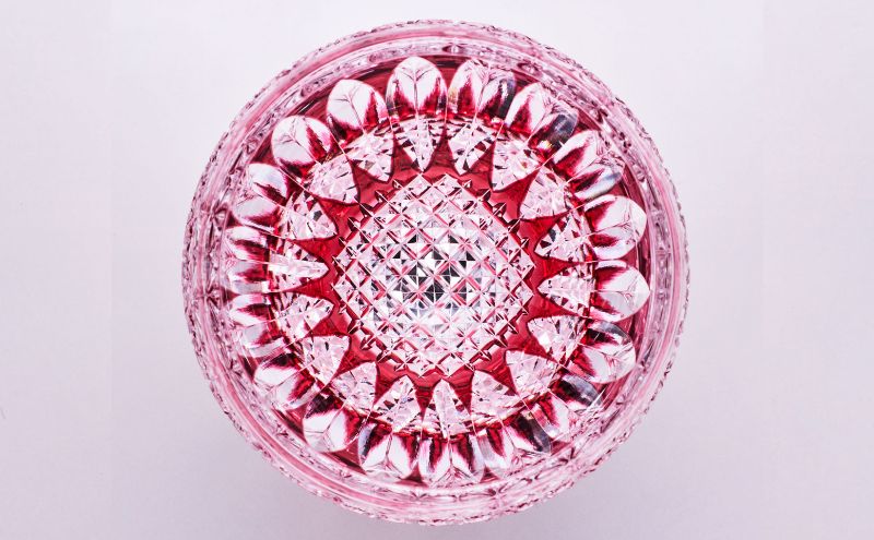 江戸切子 ロックグラス 向日葵（金赤）切子グラス ギフト プレゼント 東京都 大田区