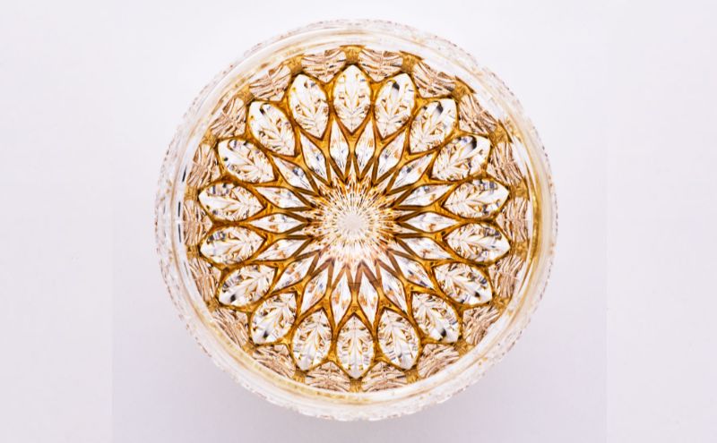 江戸切子 ロックグラス 蓮華（黄） 切子グラス ギフト プレゼント 東京都 大田区