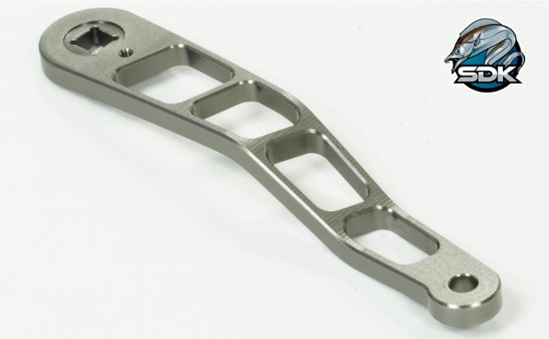 削り出しのアルミ製高級釣具『SDK AP115kai ディープライナー TERA用 115mmハンドルアーム』ガンメタカラーVer　釣り 釣り具 ハンドルアーム 日本製 セキダイ工業 東京 大田区