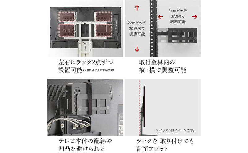 WALL マルチデバイスホルダー テレビスタンドオプション 背面収納 すっきり 美しい 東京都 大田区