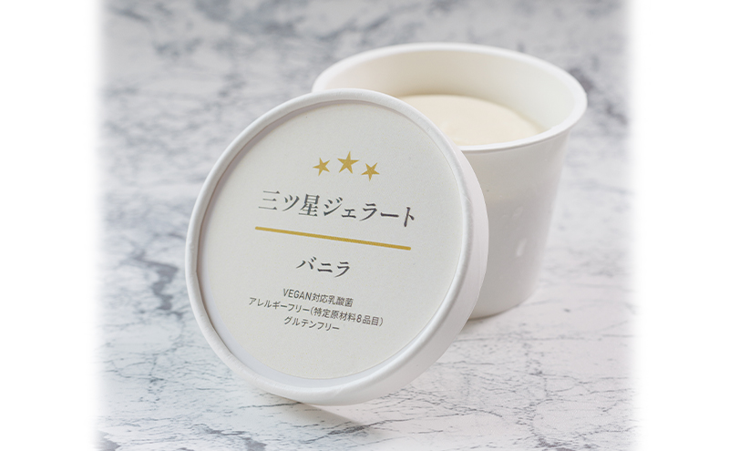 世界中の人たちが食べられる！VEGAN対応乳酸菌入り「三ツ星ジェラート」定番6個セット（バニラ×2、チョコ×2、抹茶×2）ジェラート セット アイス スイーツ 豊島区 東京