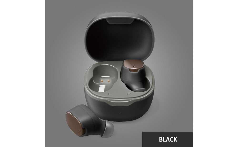 【ブラック】Bluetooth 5.3 IPX5 防滴 完全ワイヤレス ステレオイヤホン カナルタイプPG-BTE17TW