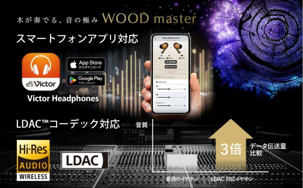 【ピアノブラック】Victor ワイヤレスイヤホン HA-FW5000T