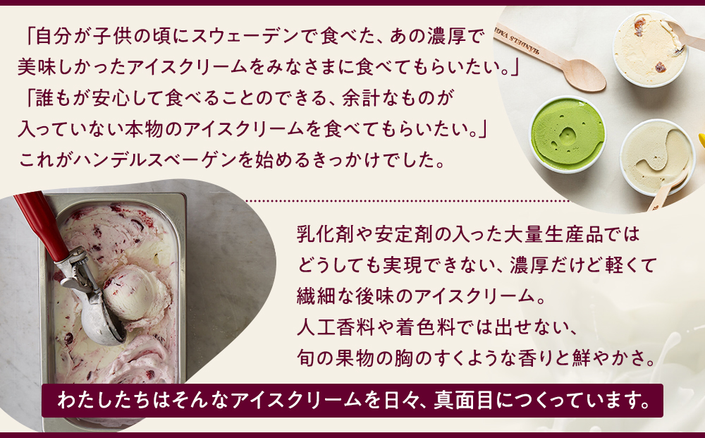 C:ハンデルスベーゲン無添加アイスクリーム/たっぷり入ったパイントサイズ2個入り（マダガスカルリッチバニラ・あまおう苺ミルク） パーティー 家族 大容量 バニラ あまおう 苺