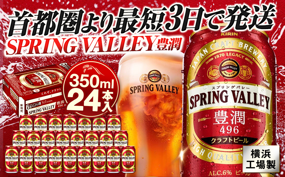 キリンビール キリン　スプリングバレー(SPRING　VALLEY)豊潤〈496〉 350ｍl１ケース（24本入）【横浜工場製】