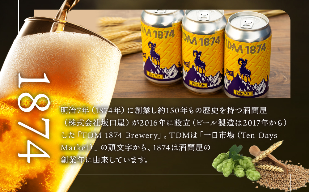 TDM 1874 Brewery クラフトビール Pale Ale ペールエール (350ml×3本)【お酒・地ビール・酒】