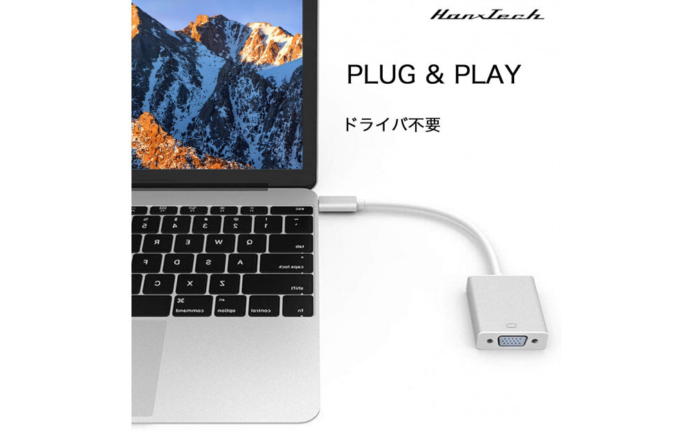 Hanx-Tech USBC VGA螟画鋤繧「繝繝励ち縲HT-CV50GY